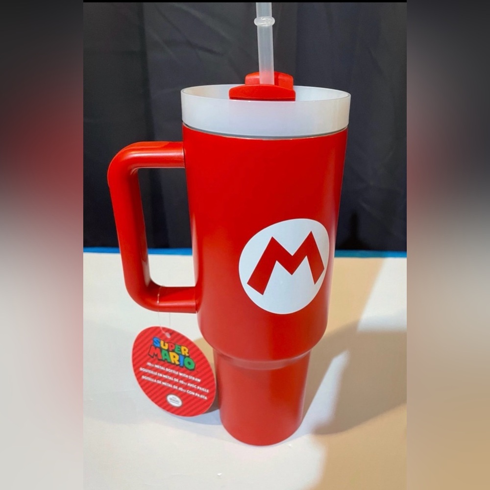 Nintendo Stainless Steel 40oz Mario Tumbler w/Straw BNWT - Picture 4 of 5